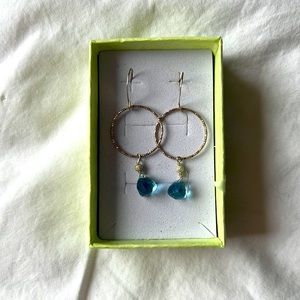 Light Blue Stone Drop Earrings